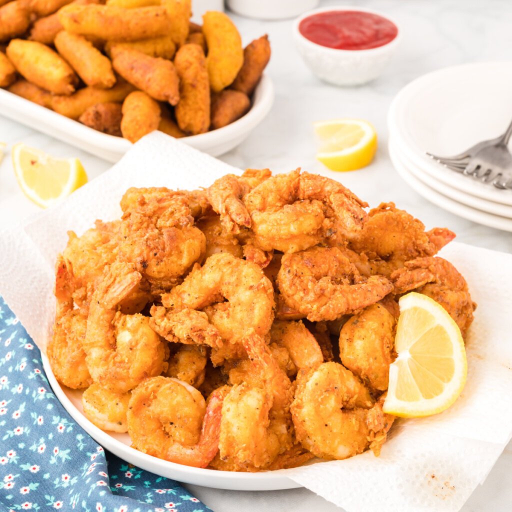 southern fried shrimp on plate