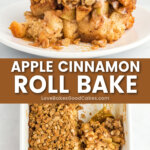 apple cinnamon roll bake pin collage