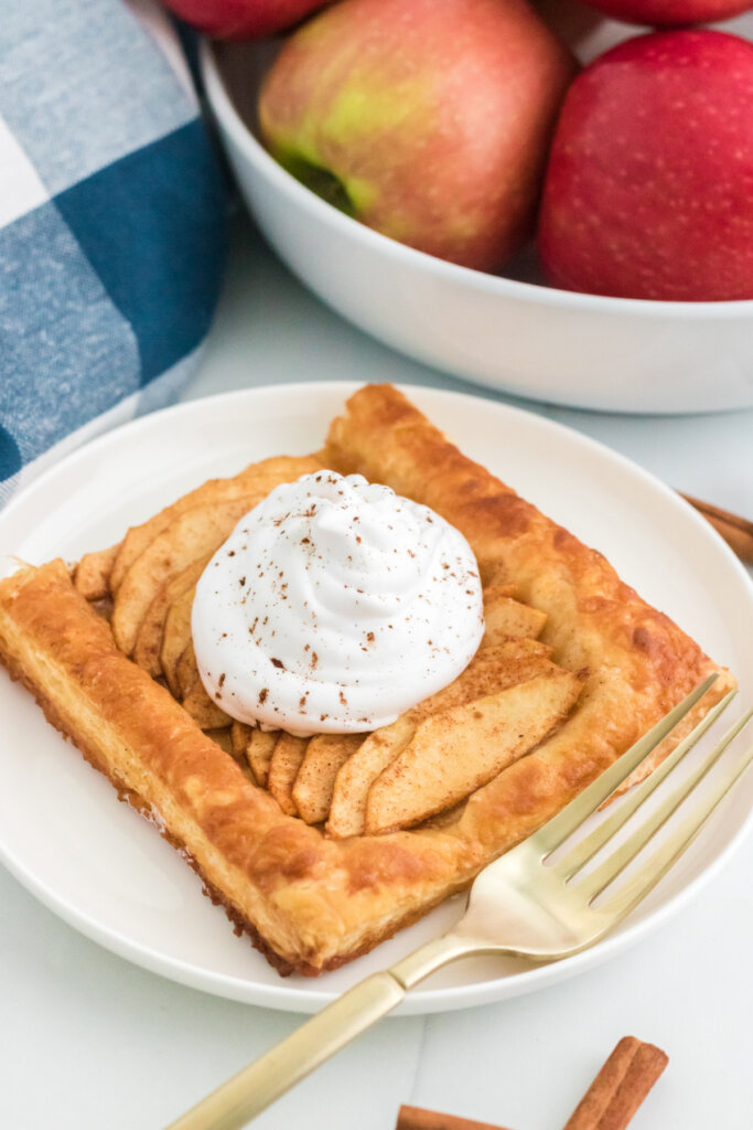 slice of apple tart on plate