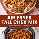 air fryer fall chex mix pin collage