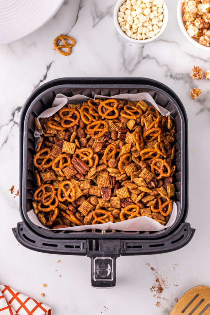 fall chex mix in air fryer basket