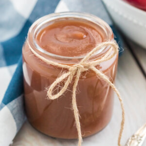 instant pot apple butter in glass jar