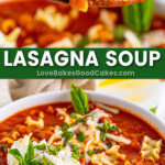 lasagna soup pin collage