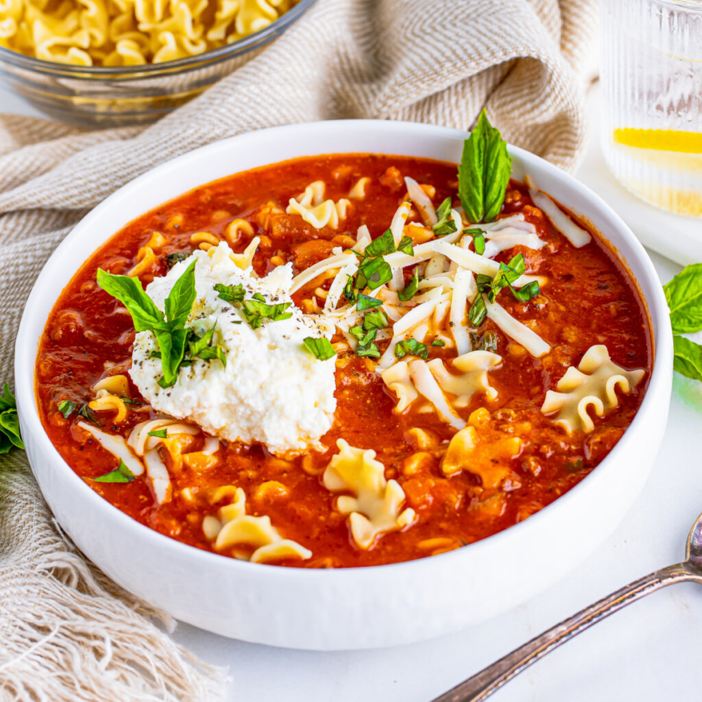 bowl of lasagna soup