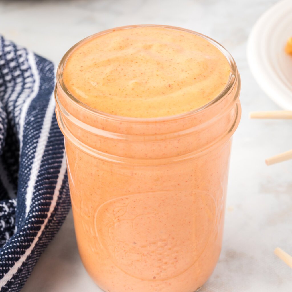 homemade Yum Yum Sauce in glass jar