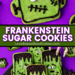 frankenstein sugar cookies pin collage