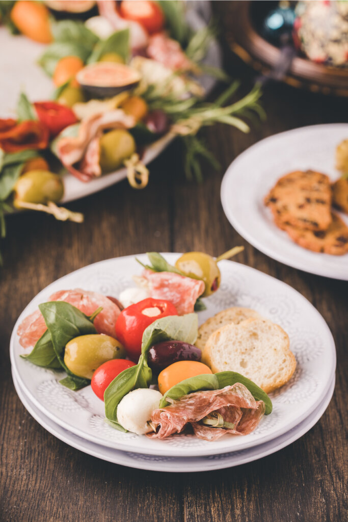 portion of antipasto wreath on plate