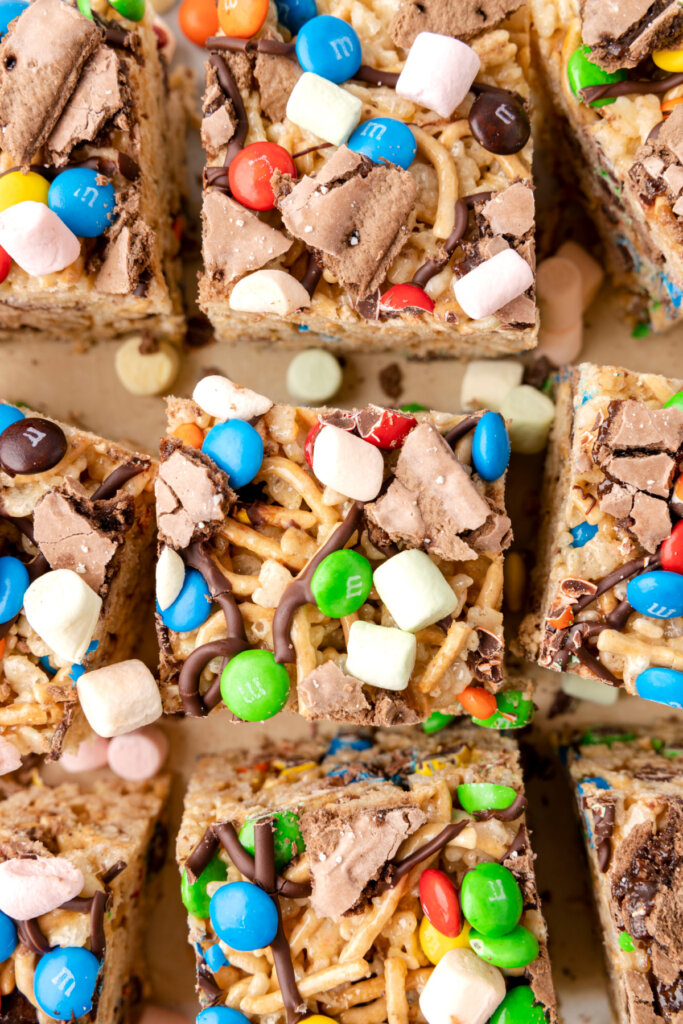 cut rice crispy treats