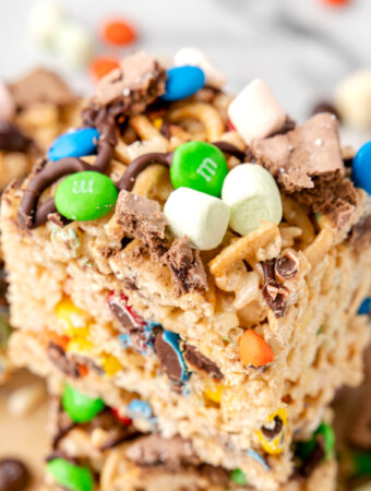 close up of a Buddy the Elf Rice Crispy Treat