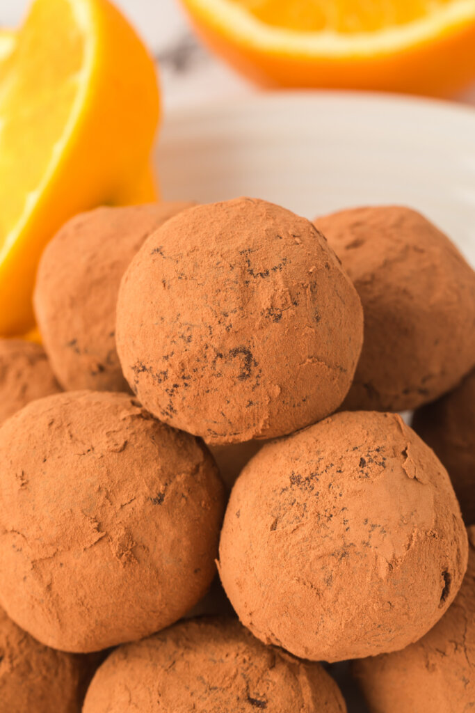 cocoa powder dusted chocolate truffles