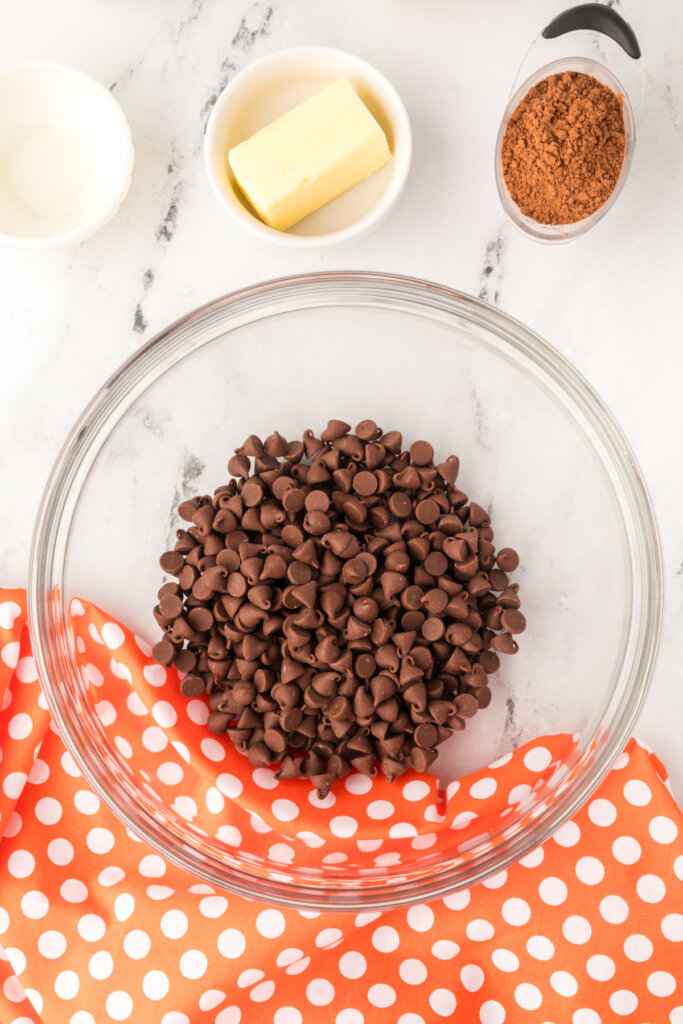 chocolate chips in bowl