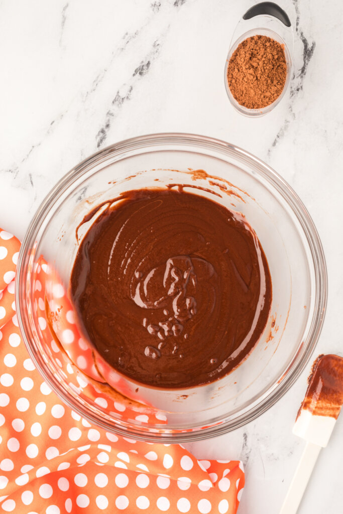 chocolate mixture after being stirred