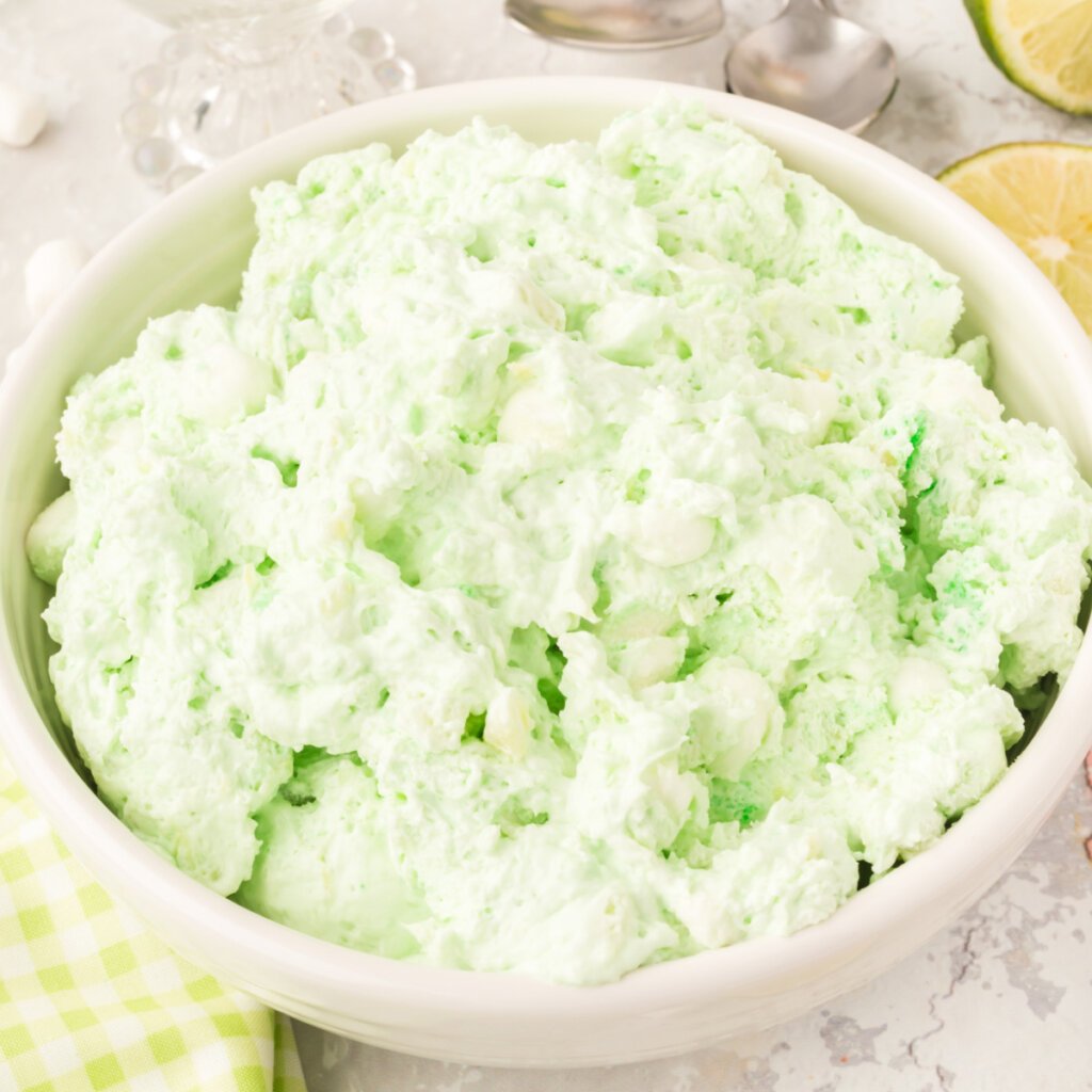lime fluff salad in bowl