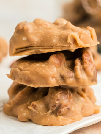 pecan pralines stacked