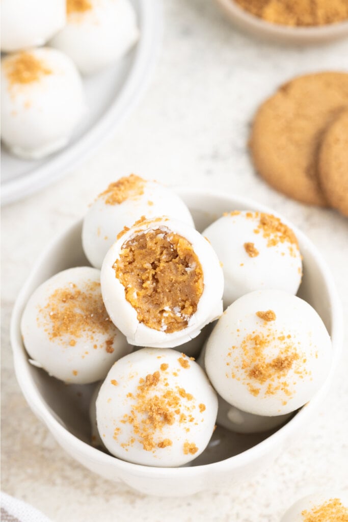 gingerbread truffles in bowl