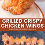 grilled crispy chicken wings pin collage