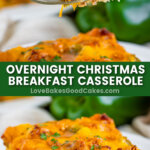 overnight christmas breakfast casserole pin collage