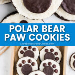 polar bear paw cookies pin collage