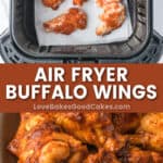 air fryer buffalo wings pin collage