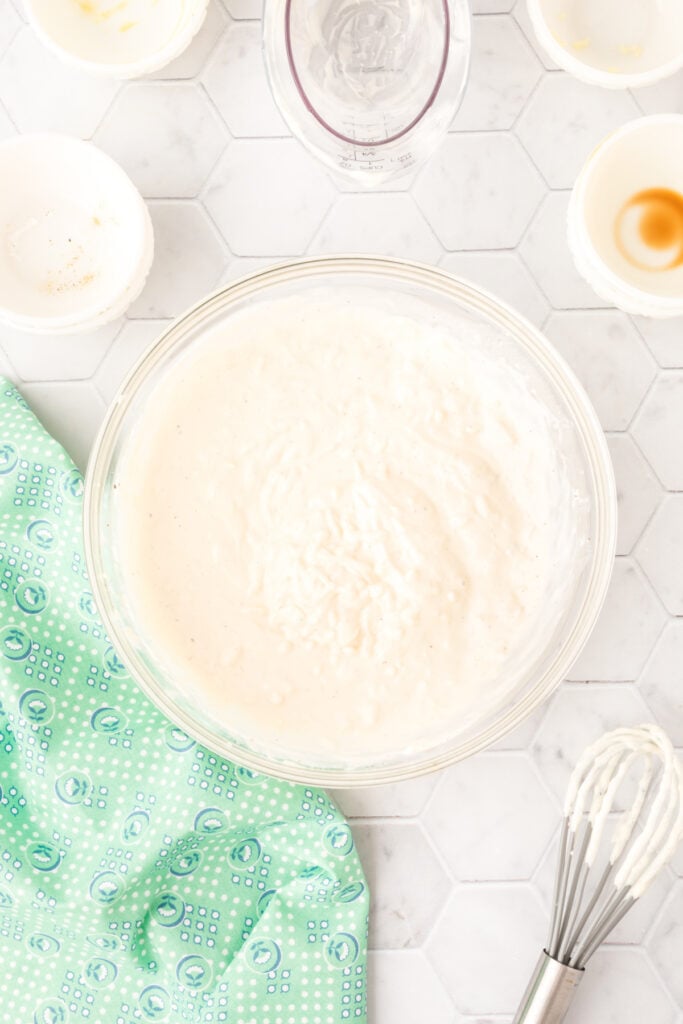 salad dressing ingredients mixed in bowl