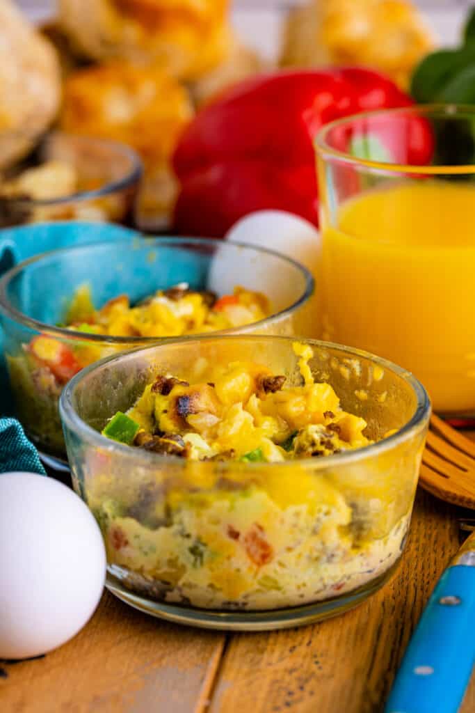 two bowls of homemade just crack an egg ready to eat