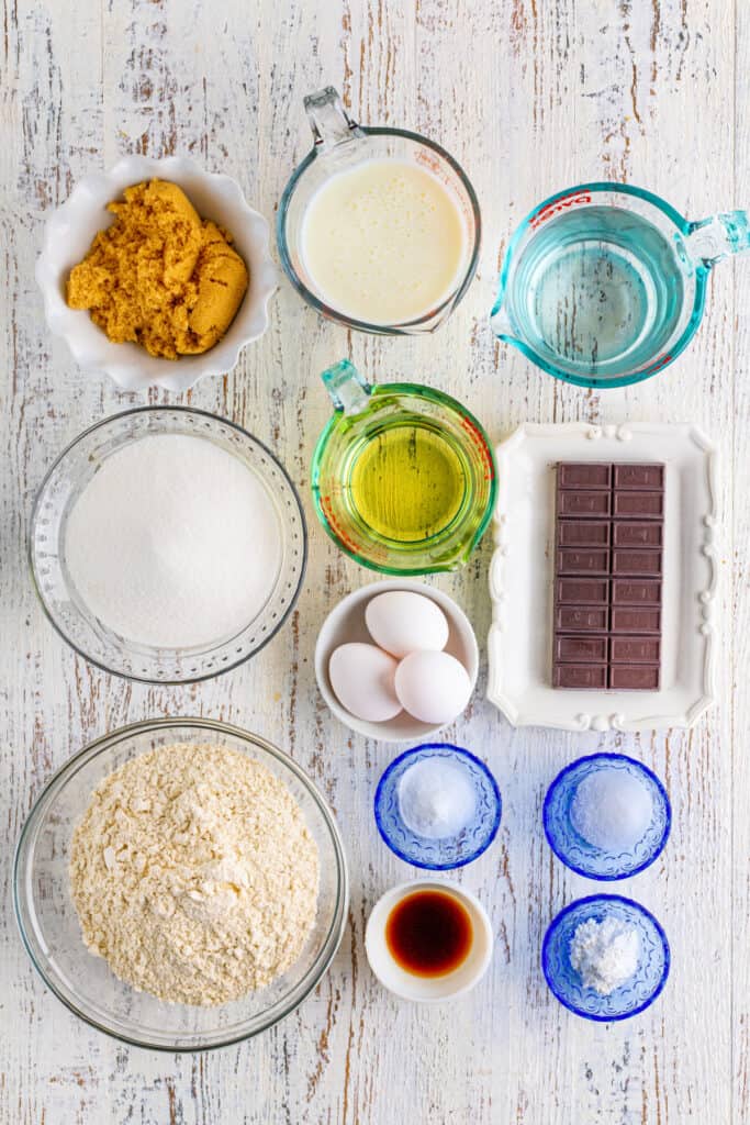 ingredients to make german chocolate cake