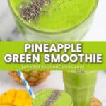 pineapple green smoothie pin collage