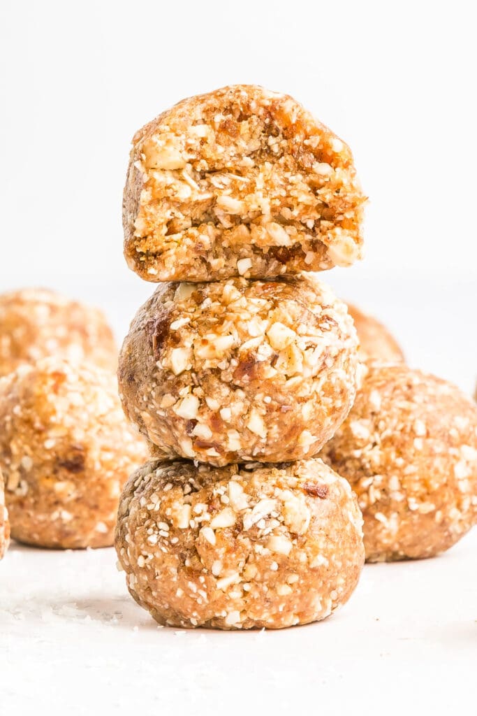 three energy balls stacked on top of each other