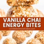 vanilla chai energy bites pin collage