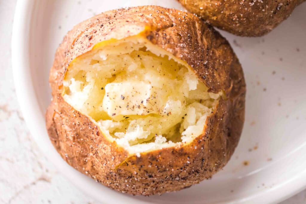 air fryer baked potato with butter