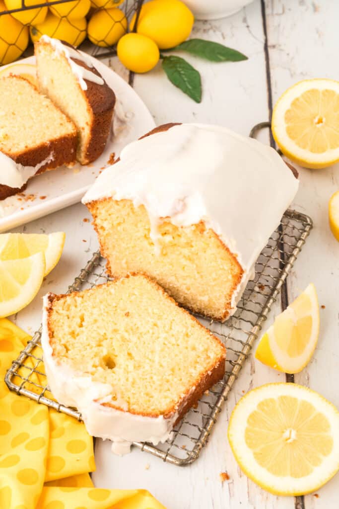 lemon loaf on cooling rack