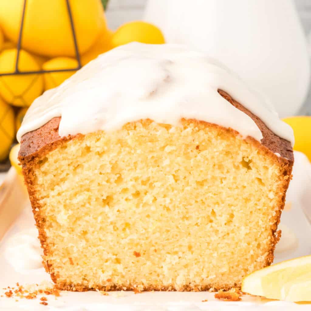 closeup of lemon loaf