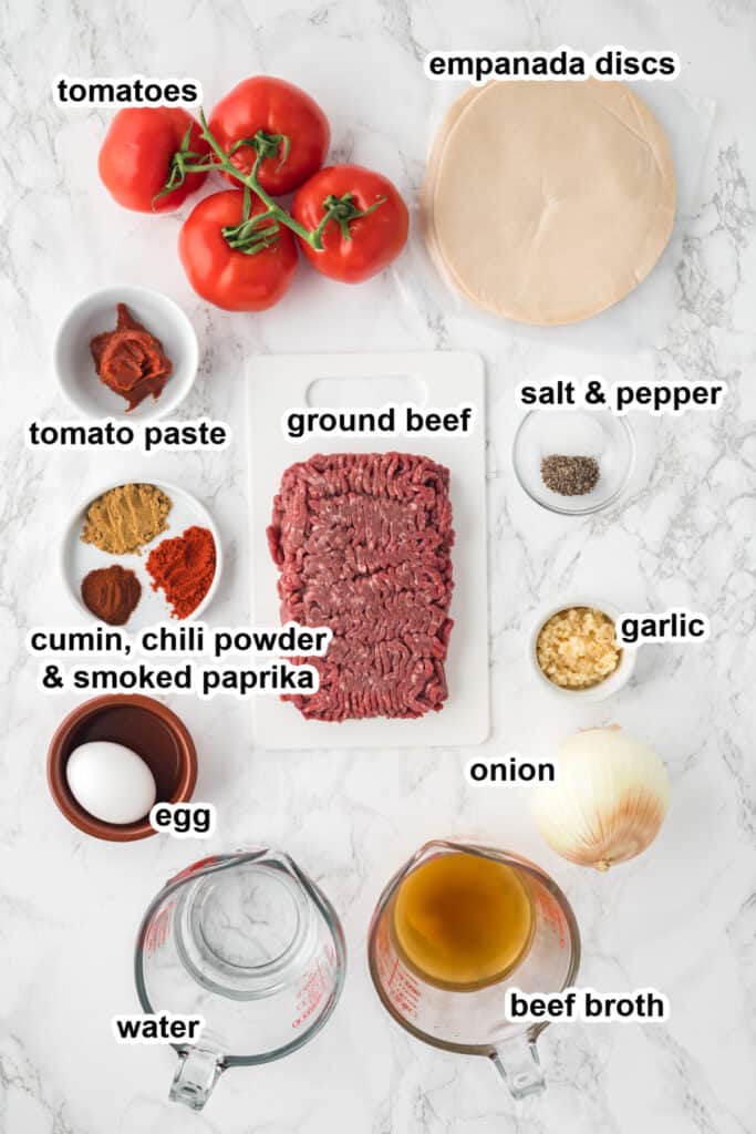 ingredients to make beef empanadas