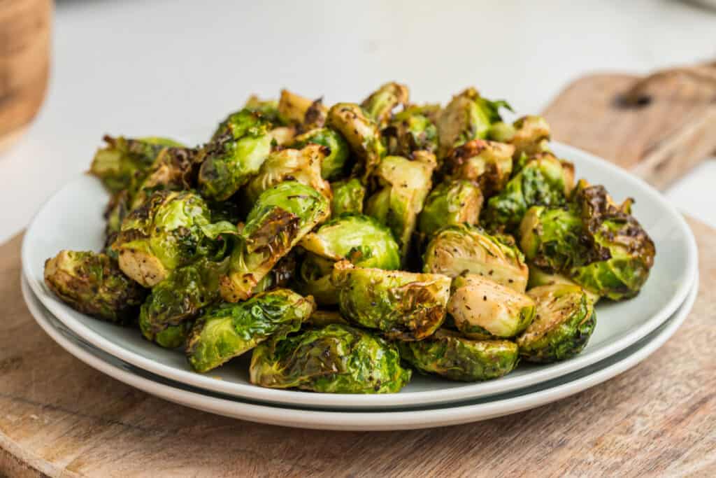 roasted brussels sprouts on plate