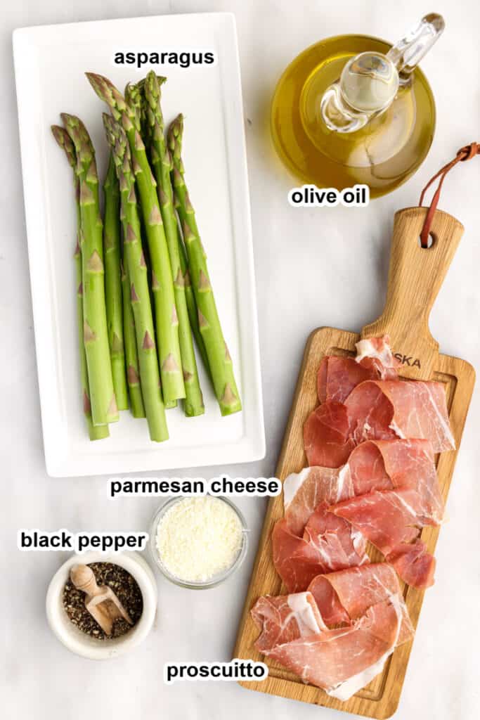 ingredients to make air fryer prosciutto wrapped asparagus