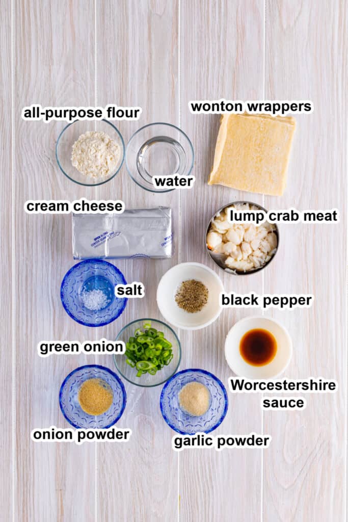 ingredients to make crab rangoon