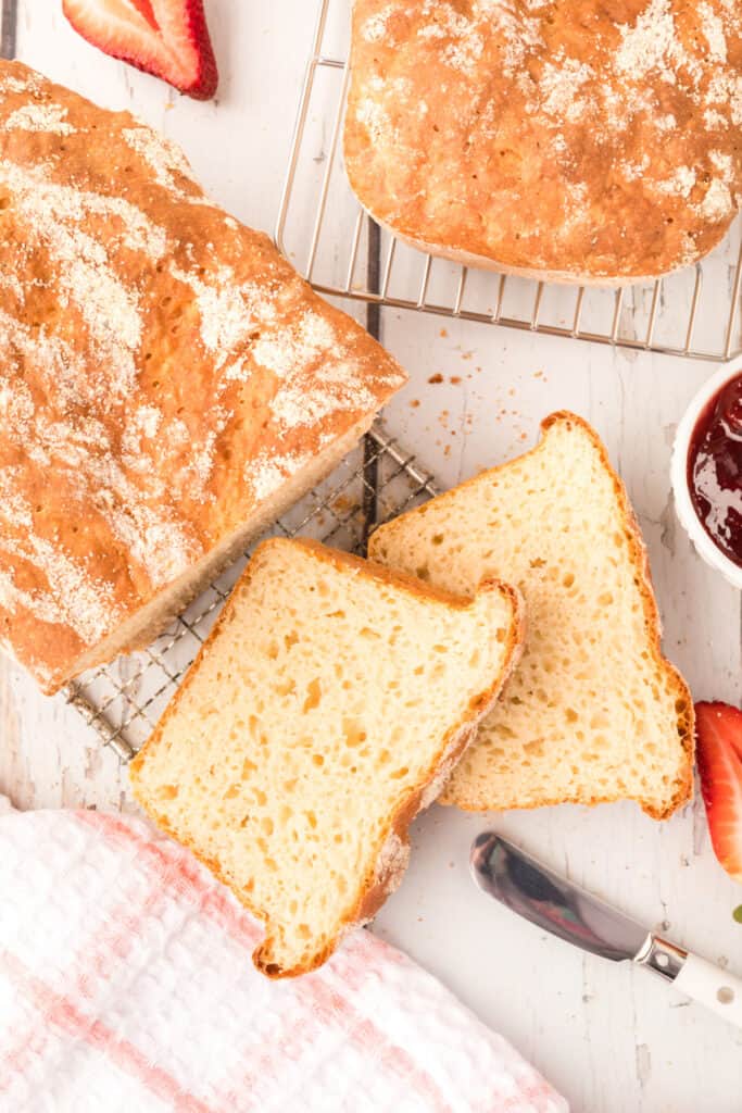 loaves and slices of english muffin bread