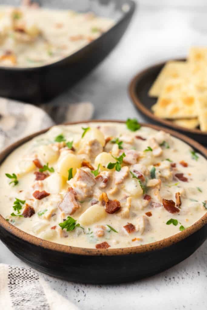 bowl of new england clam chowder