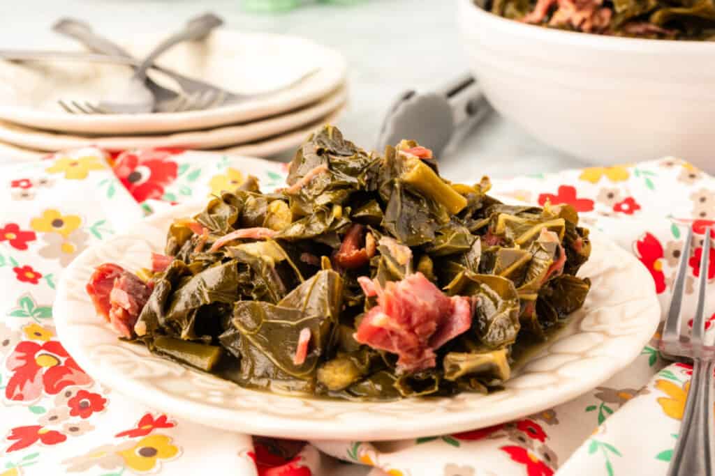 portion of collard greens on small plate
