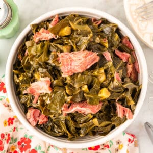 cooked collard greens in a bowl