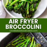 air fryer broccolini pin collage
