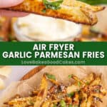 air fryer garlic parmesan fries pin collage