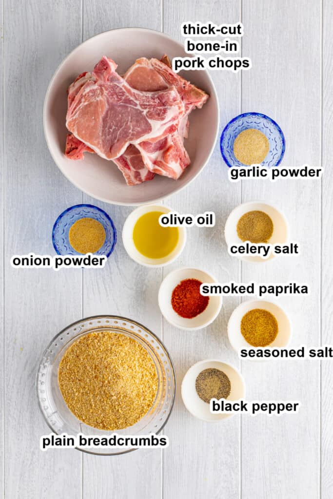 ingredients to make shake and bake pork chops