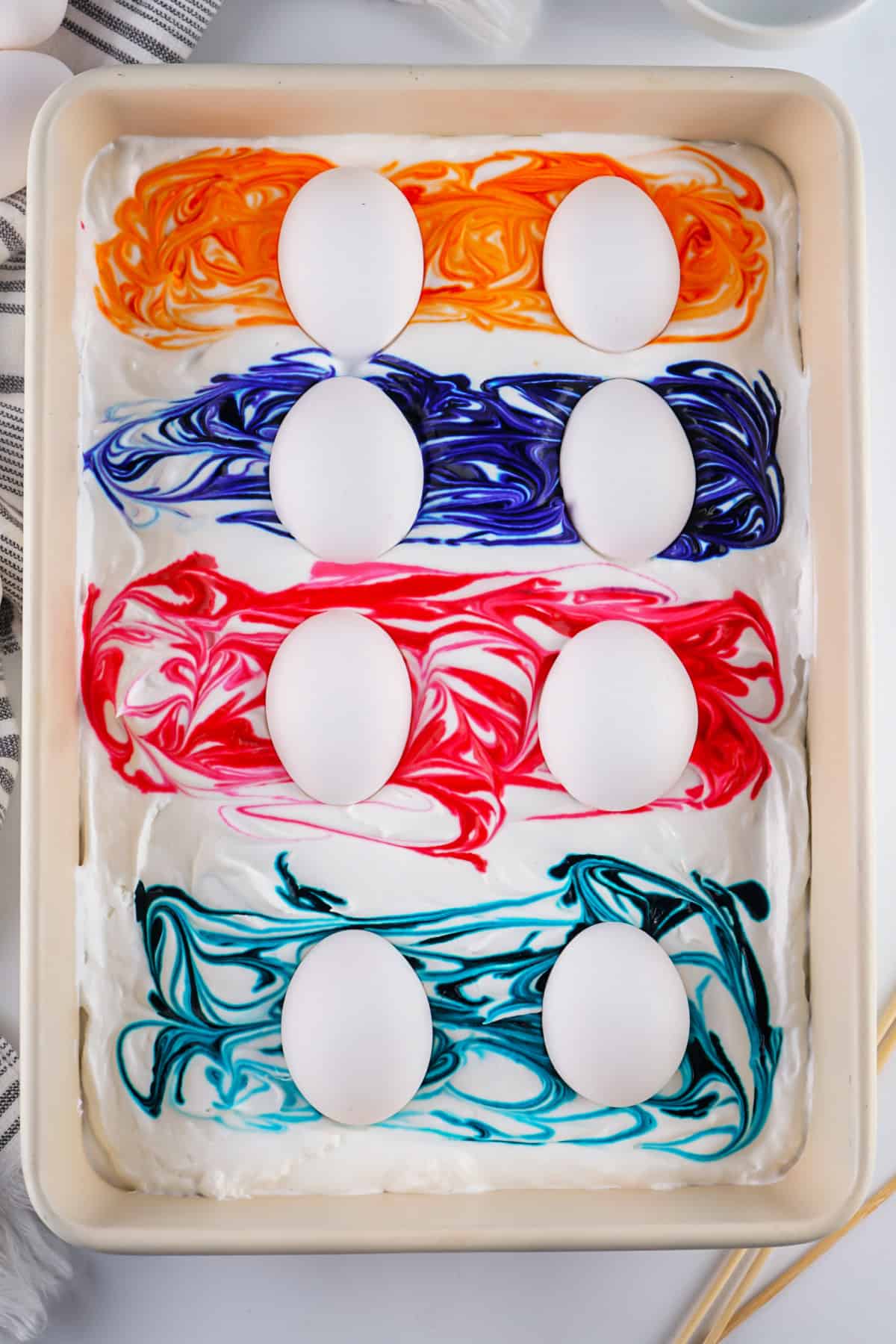 Cool Whip Dyed Easter Eggs - Love Bakes Good Cakes