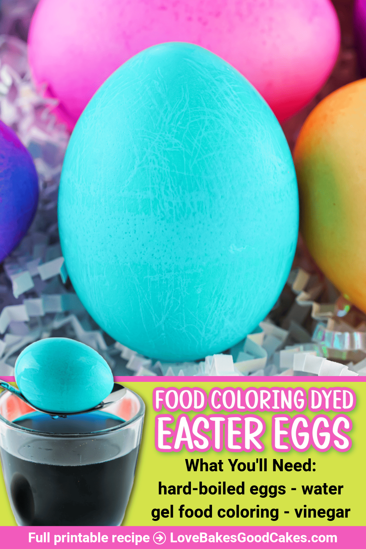 Food Coloring Dyed Easter Eggs - Love Bakes Good Cakes