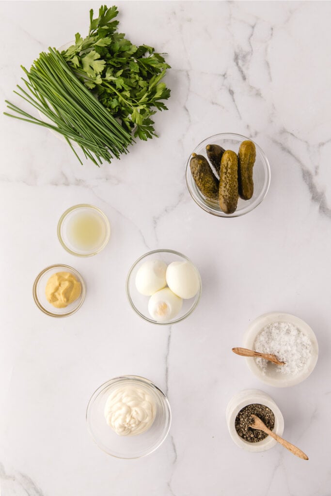 ingredients to make herbed egg salad