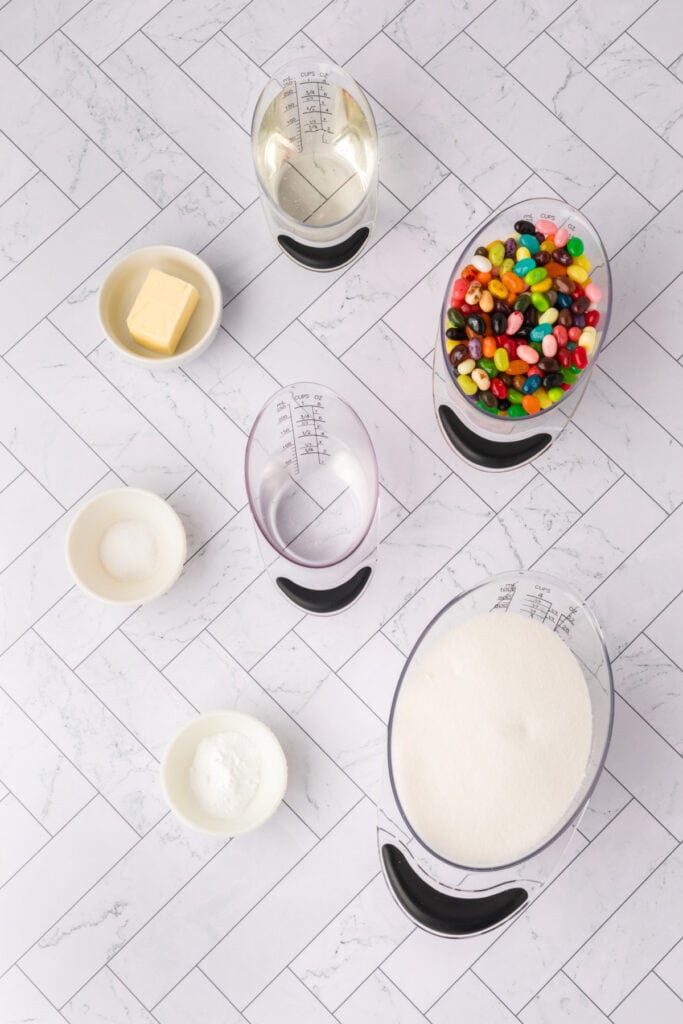 ingredients to make jelly bean brittle