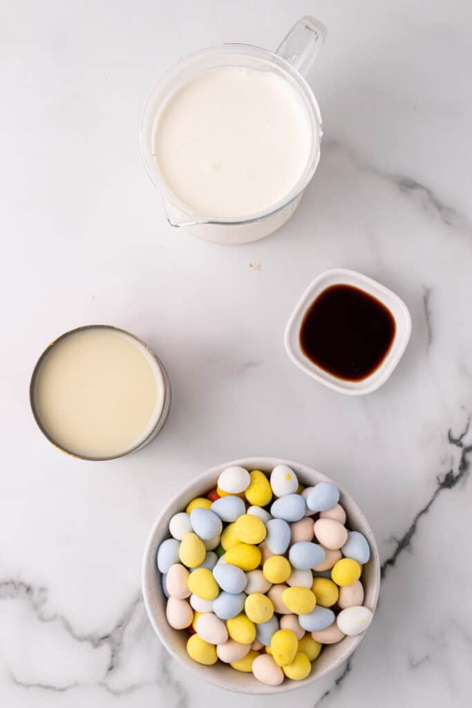 ingredients to make easter ice cream