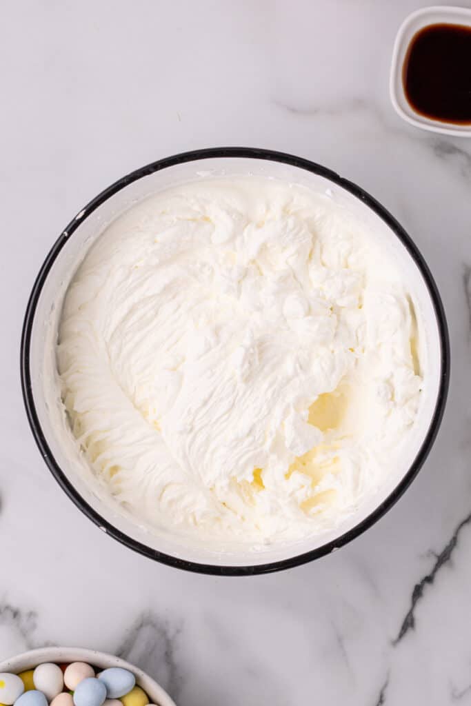heavy cream whipped to stiff peaks