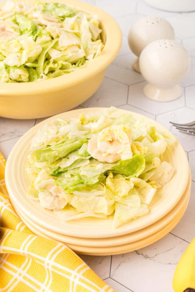 banana lettuce salad on plate